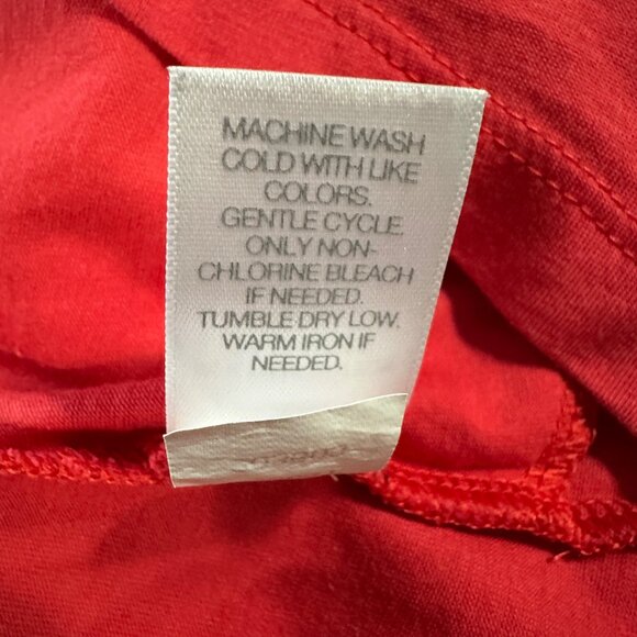 J. Jill women’s size L red pima cotton long sleeve button front top - Picture 5 of 6